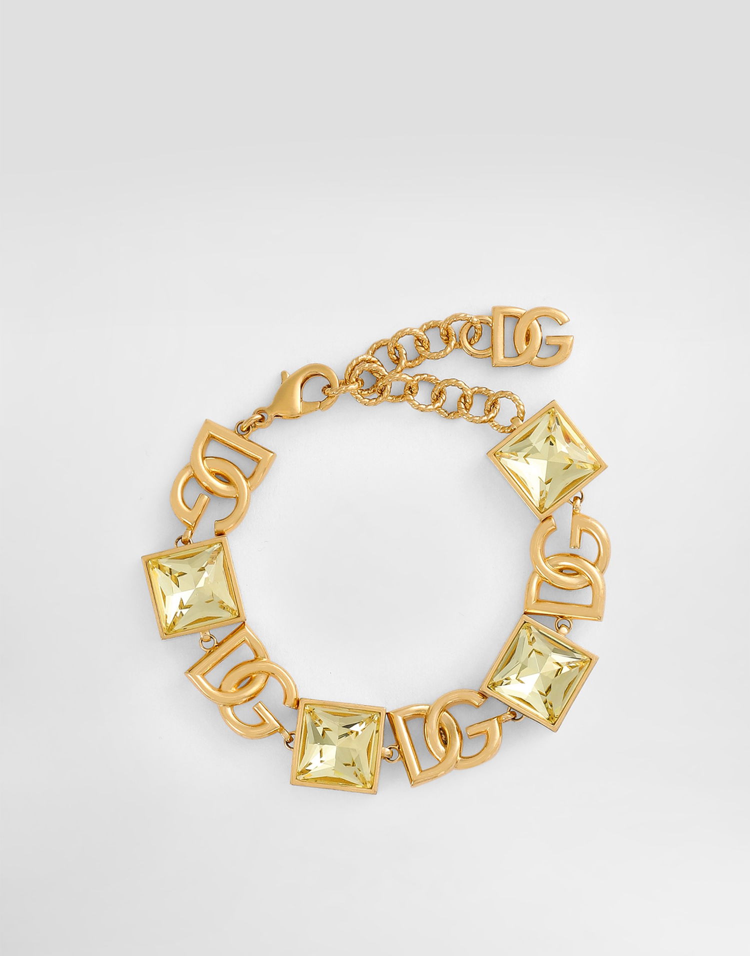 Armbånd Dolce & Gabbana Gold Bracelet With Logo And Rhinestones Gul | WBR2H1W1111ZOO00, 0
