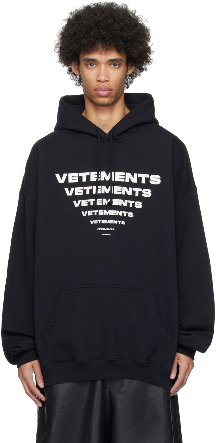 Sweatshirt VETEMENTS Pyramid Hoodie Sort | UE64HD120B
