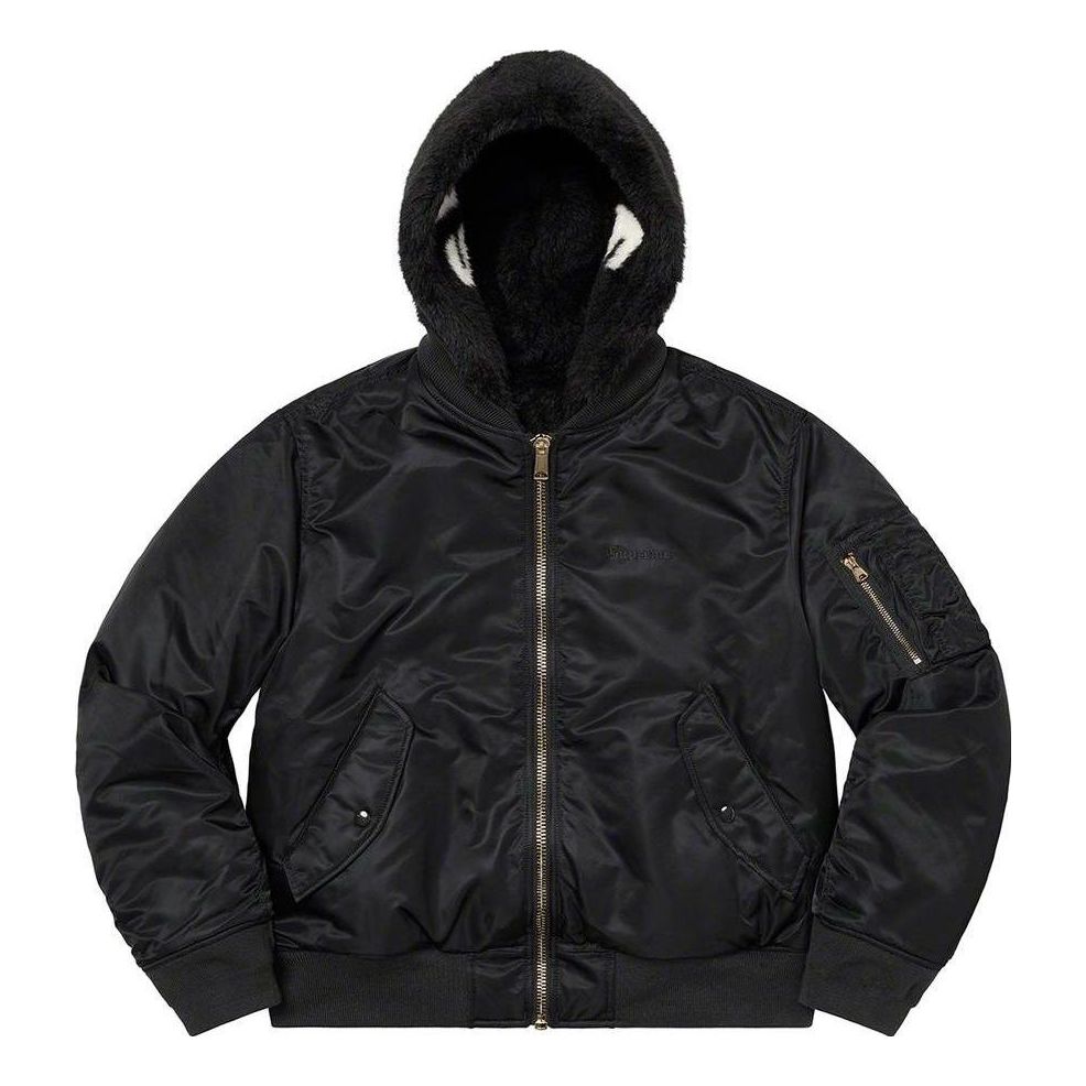 Bomberjakke Supreme Reversible Faux Fur MA-1 Bomber Jacket Sort | SUP-FW22-750, 0