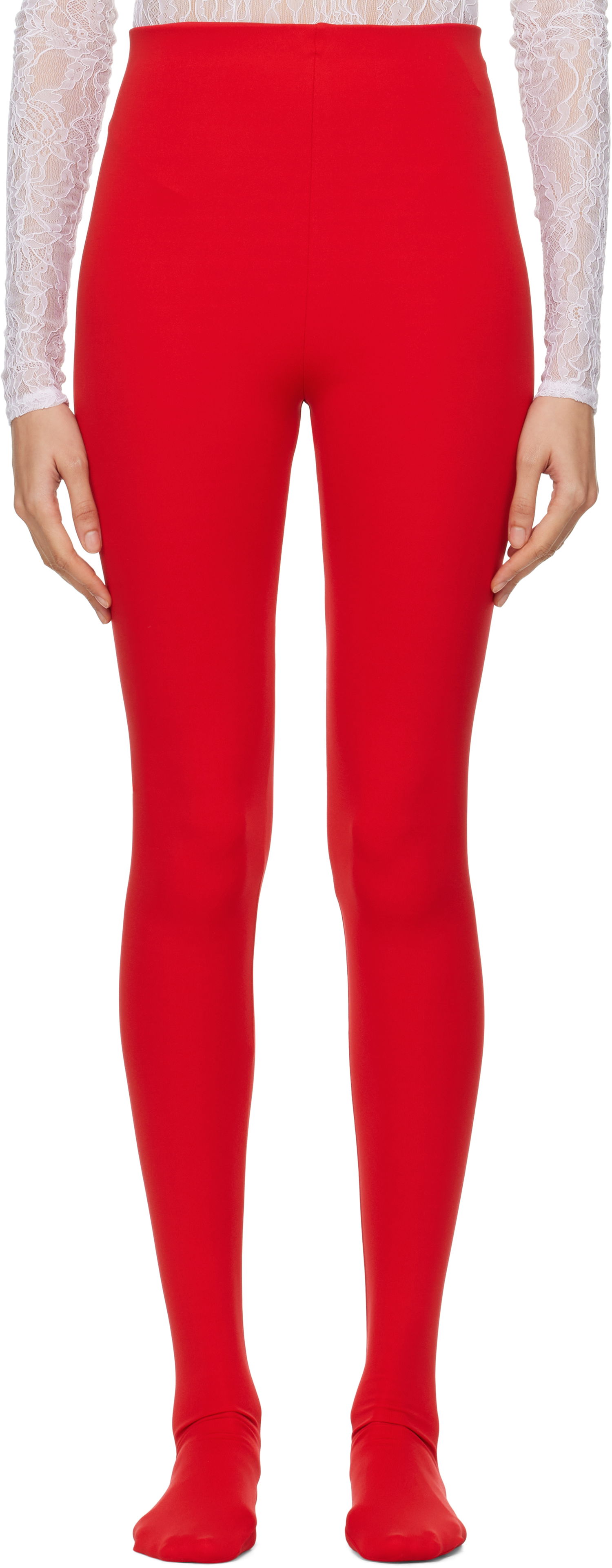 Sokker WARDROBE.NYC Opaque Leggings Rød | W2086R14, 0