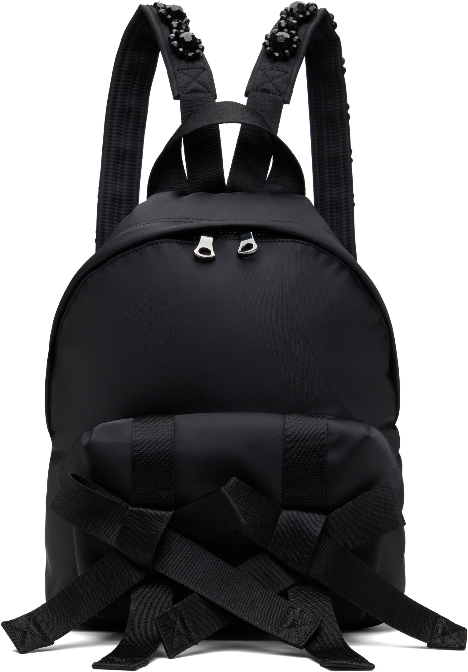 Rygsæk Simone Rocha Simone Rocha Beaded Utility Bow Backpack Sort | BAG179TB-M 0761, 0