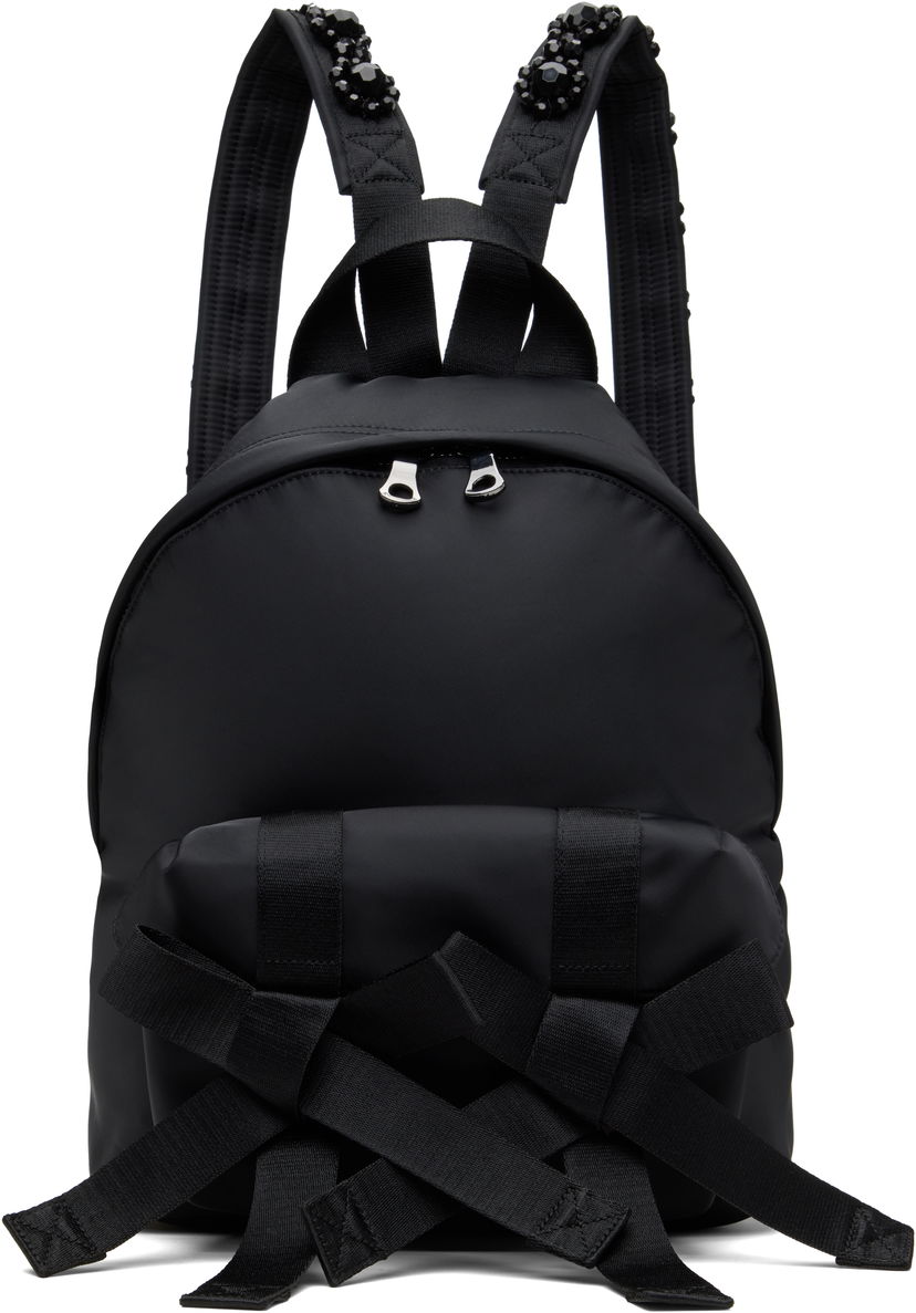 Rygsæk Simone Rocha Simone Rocha Beaded Utility Bow Backpack Sort | BAG179TB-M 0761