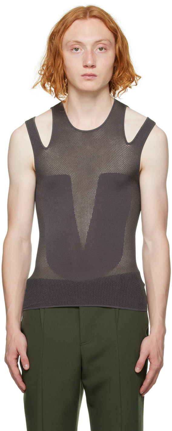 Tanktop Dion Lee Cutout Detail Tank Top Grå | C7112F22
