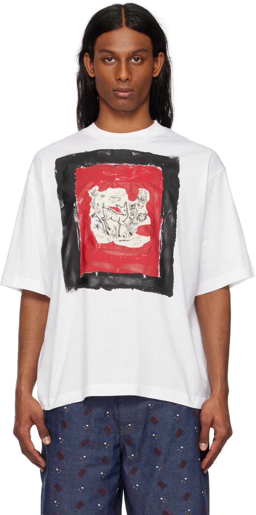 T-shirt Marni Marni Fawn Print T-Shirt Hvid | HUMU0223QP USCX69