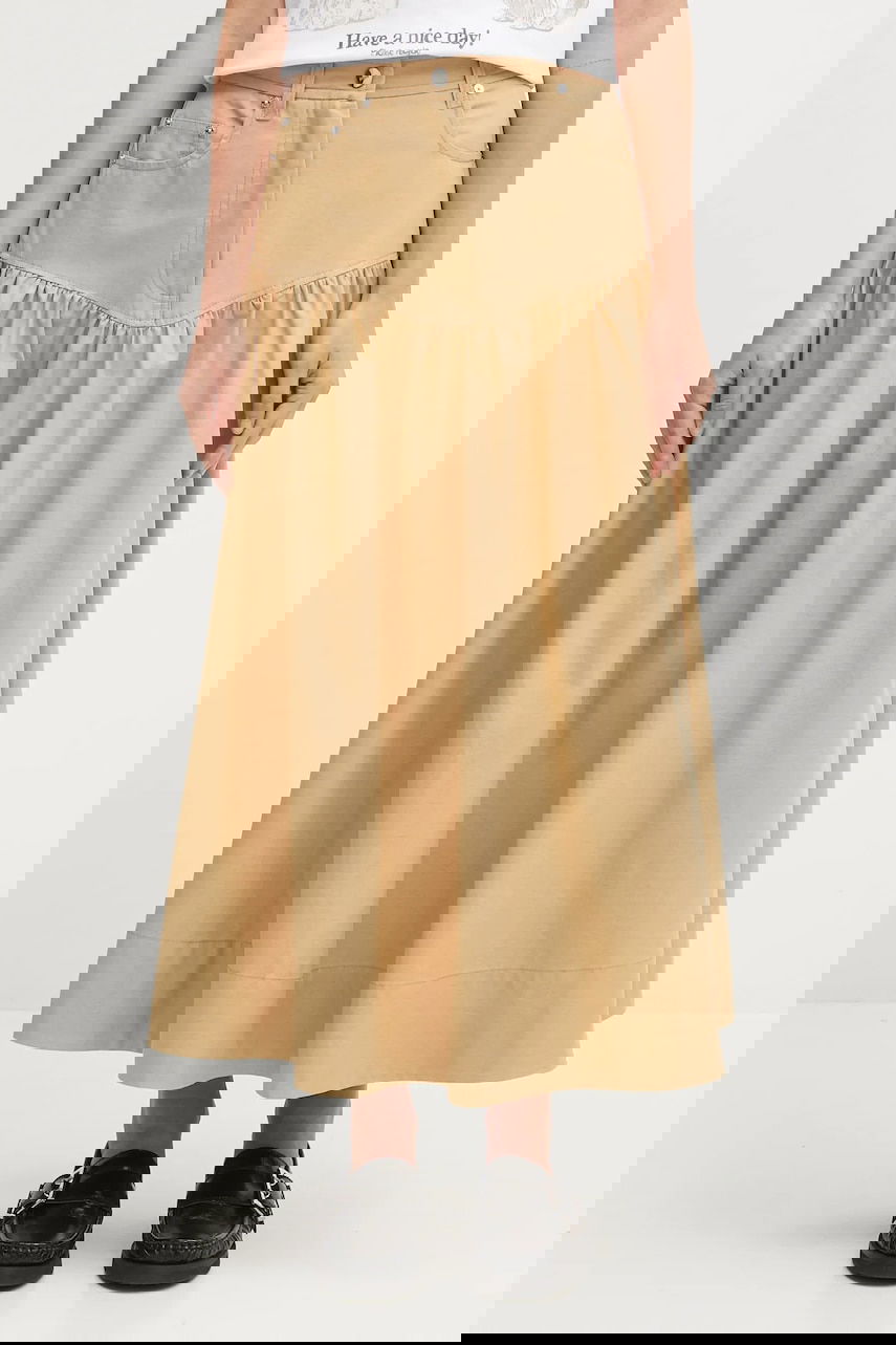 Nederdel GANNI GANNI Classic Summer Suiting Maxi A-Line Skirt Beige | W0620, 0