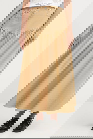 Nederdel GANNI GANNI Classic Summer Suiting Maxi A-Line Skirt Beige | W0620, 0