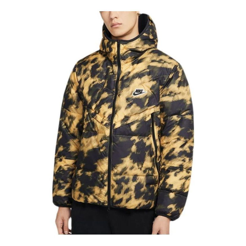 Puffer jakke Nike Windrunner Camouflage Hooded Jacket Gul | CU4407-700