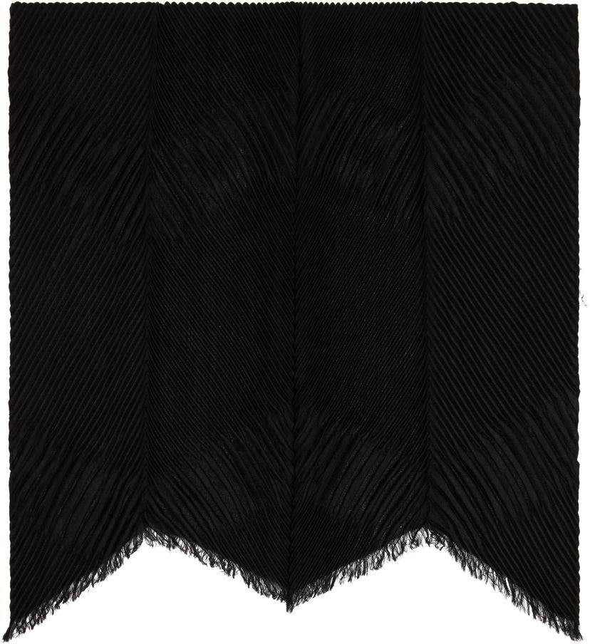 Tørklæde Max Mara Max Mara Pleated Scarf Sort | 2524546091600