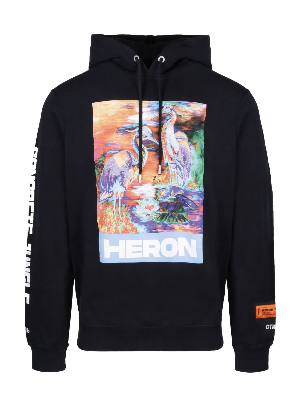 Sweatshirt HERON PRESTON Watercolor Print Hoodie Sort | HMBB007S208960211088, 0