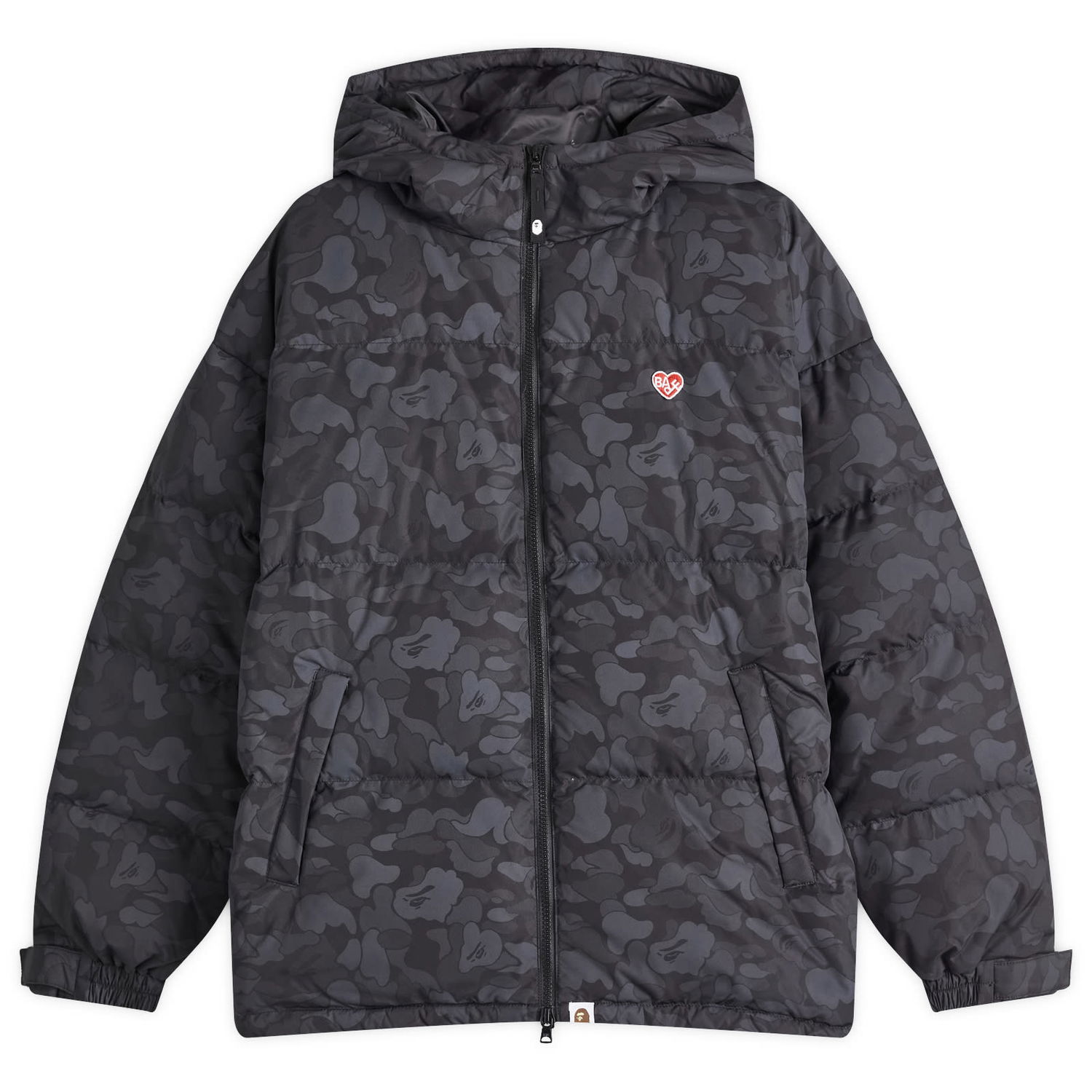 Puffer jakke BAPE Camo Down Jacket Sort | 001DNK802006L-BLK, 0