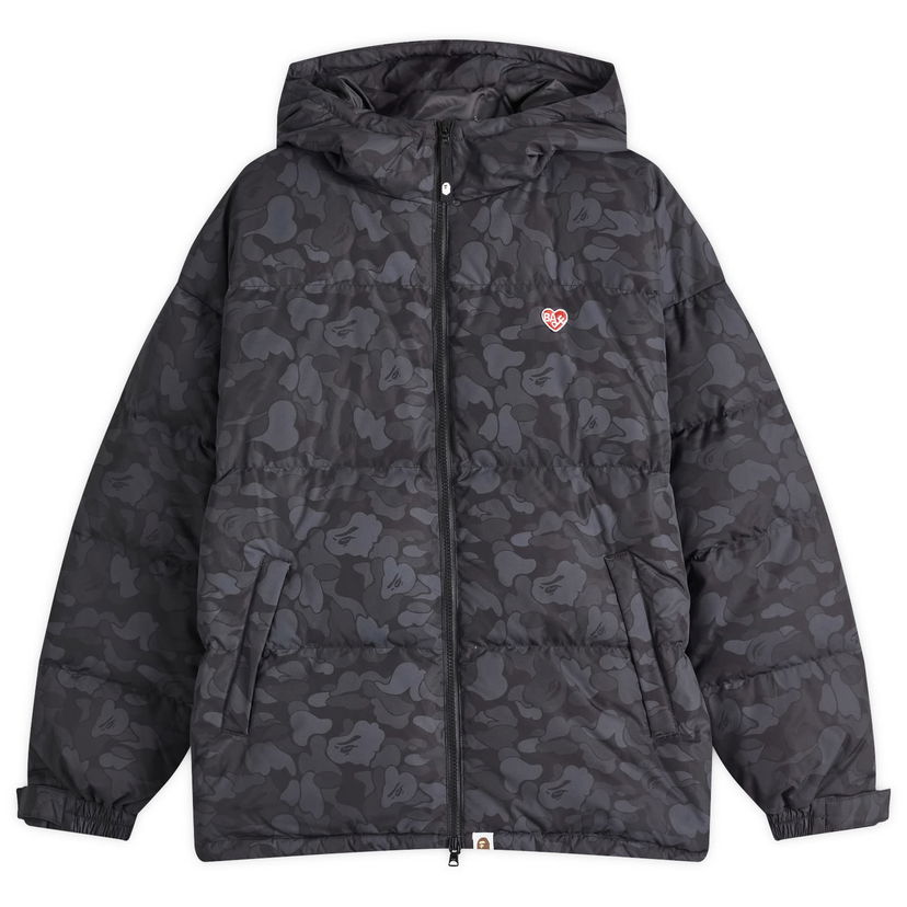 Puffer jakke BAPE Camo Down Jacket Sort | 001DNK802006L-BLK