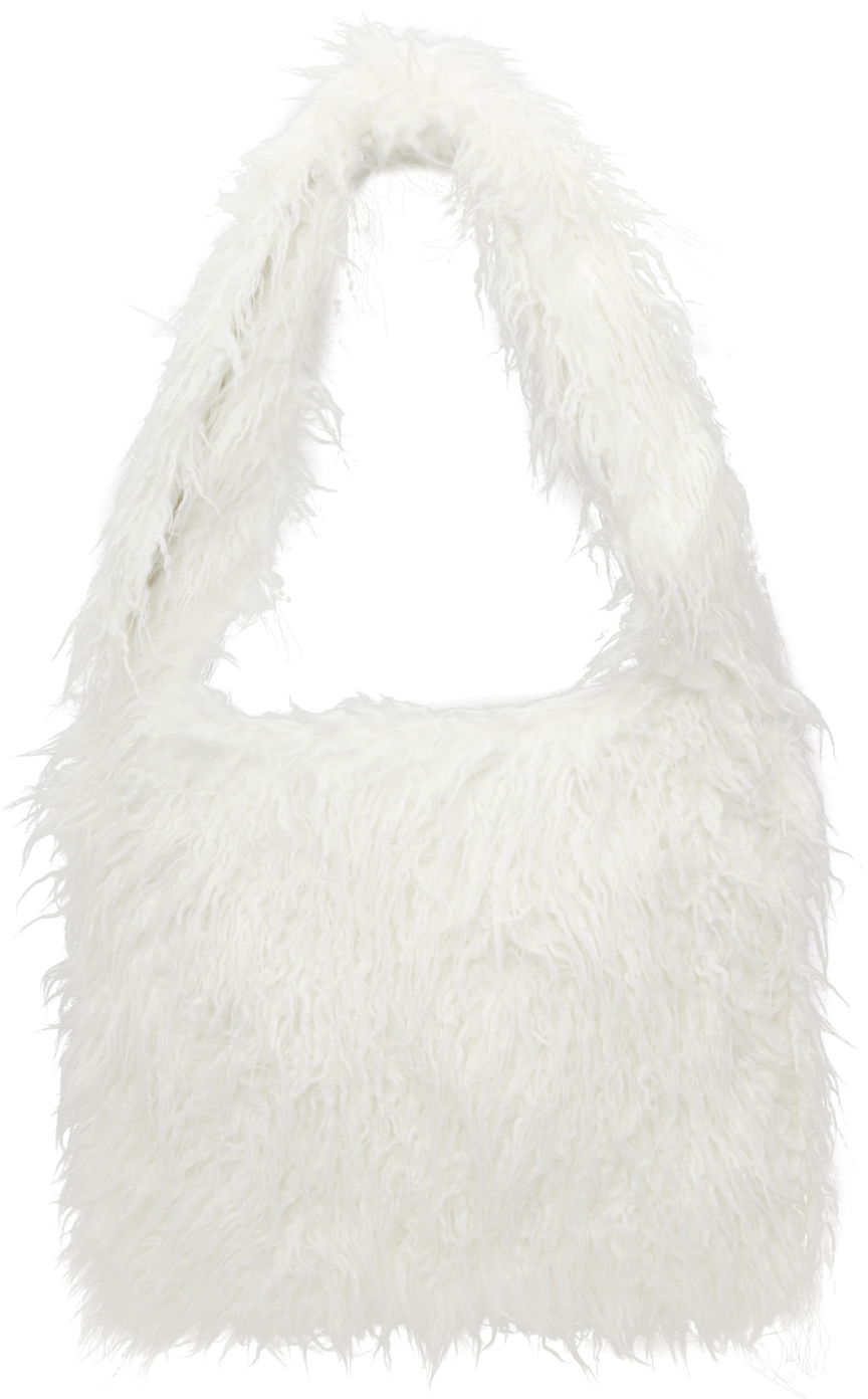 Skuldertaske We11done We11done Faux-Fur Shoulder Bag Hvid | WD-AB3-22-473-U-WH, 0