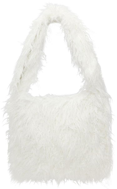 Skuldertaske We11done We11done Faux-Fur Shoulder Bag Hvid | WD-AB3-22-473-U-WH, 0