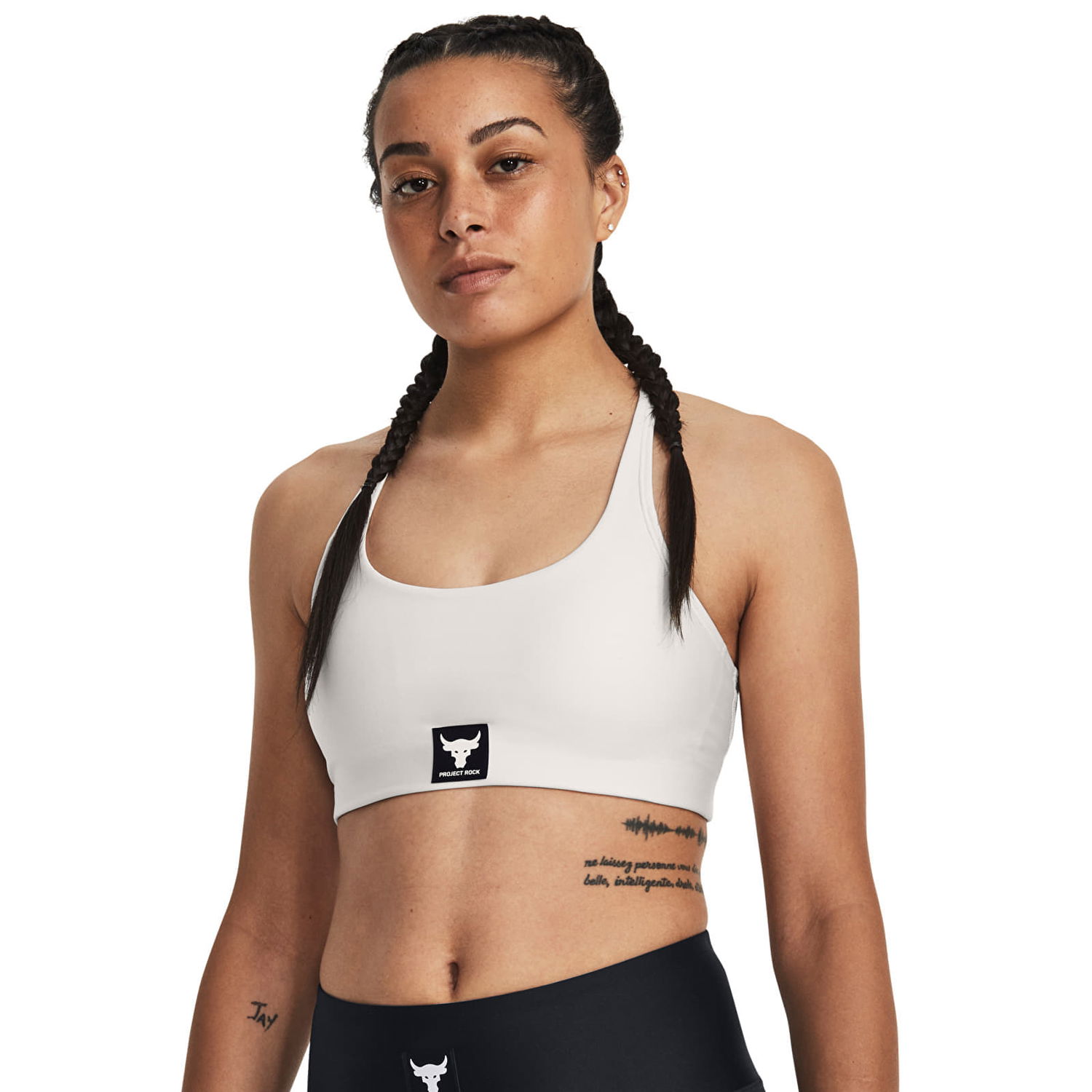 Bh Under Armour Project Rock All Train Bra White Clay Hvid | 1380181-114, 1