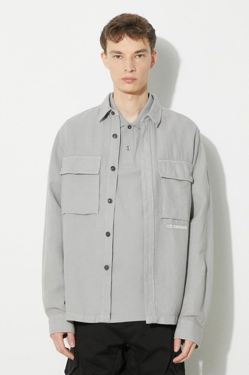 Skjorte C.P. Company Broken Shirt Grå | 16CMSH159A006501G