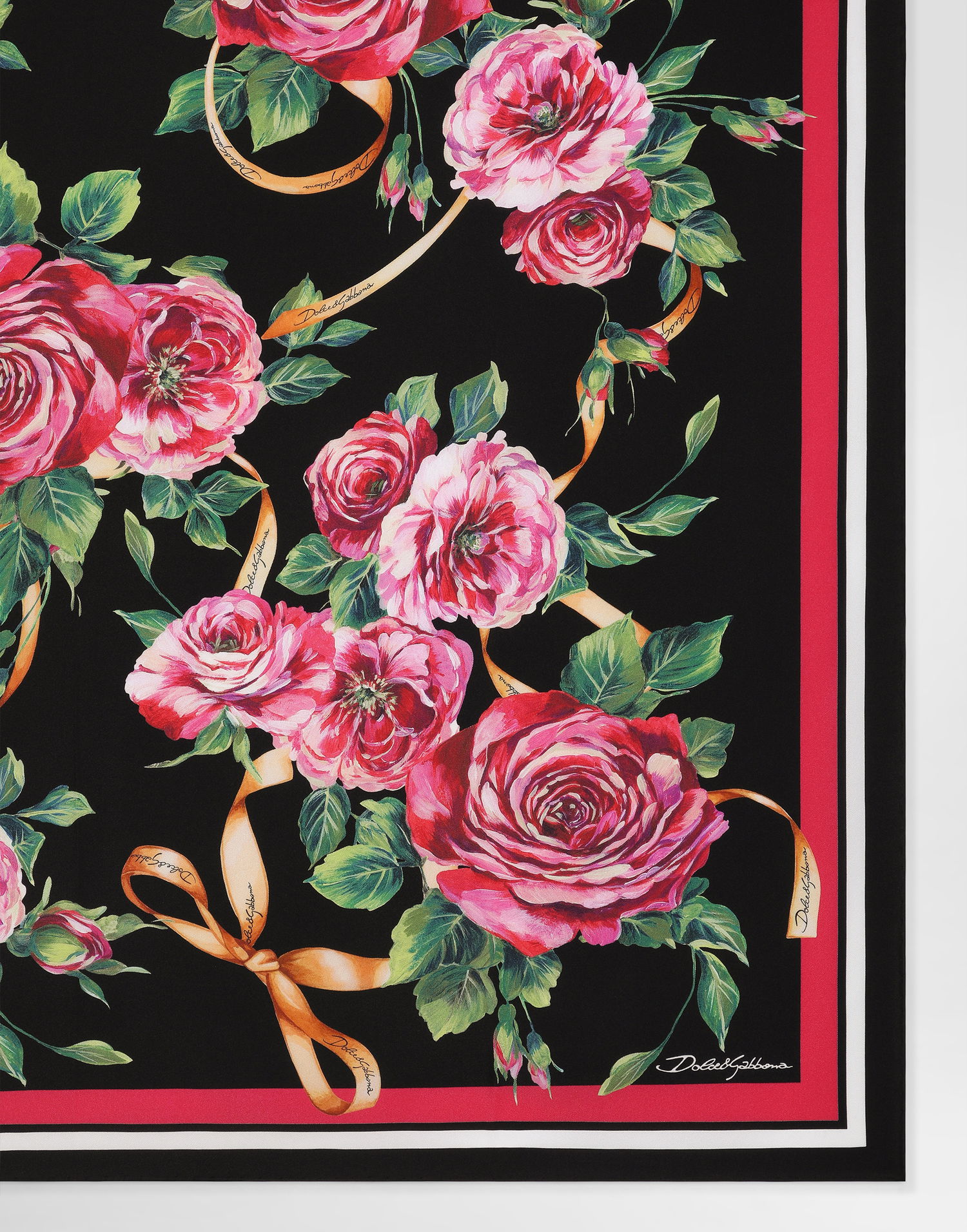 Tørklæde Dolce & Gabbana Dolce & Gabbana Rose-Print Silk Twill Square Scarf Flerfarvet | FN090RGDCUJHD5JA, 1