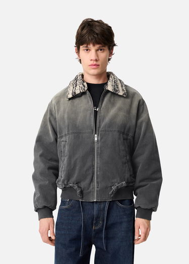 Jakke AXEL ARIGATO Denim Jacket with Faux Fur Collar Grå | A3157003, 2