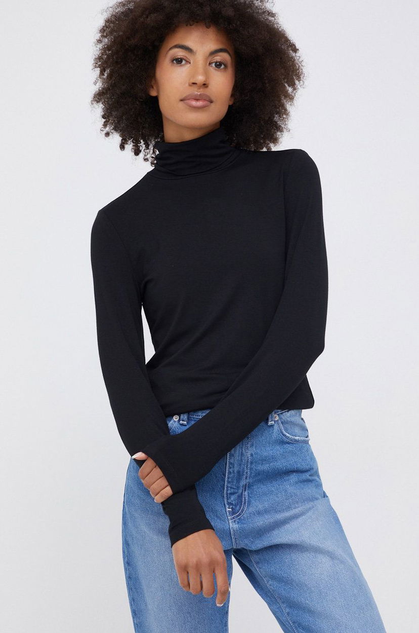 T-shirt Polo by Ralph Lauren Black Turtleneck Long Sleeve Top Sort | 200810393001