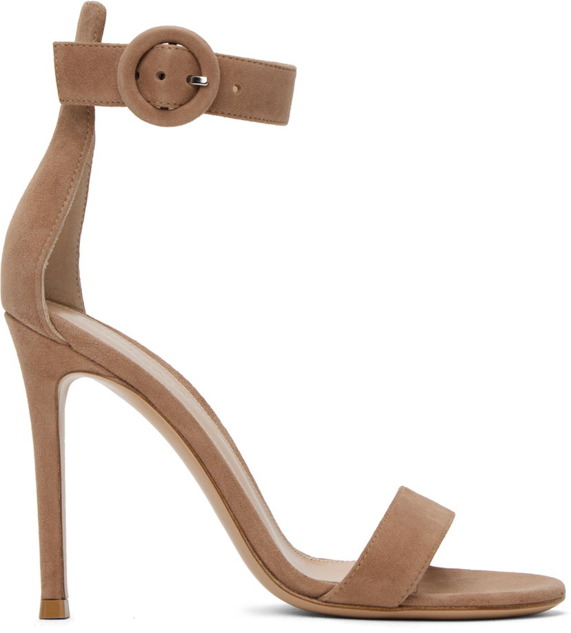 Sneakers og sko Gianvito Rossi Portofino Suede Heeled Sandals Beige | G61096.15RIC.CAM