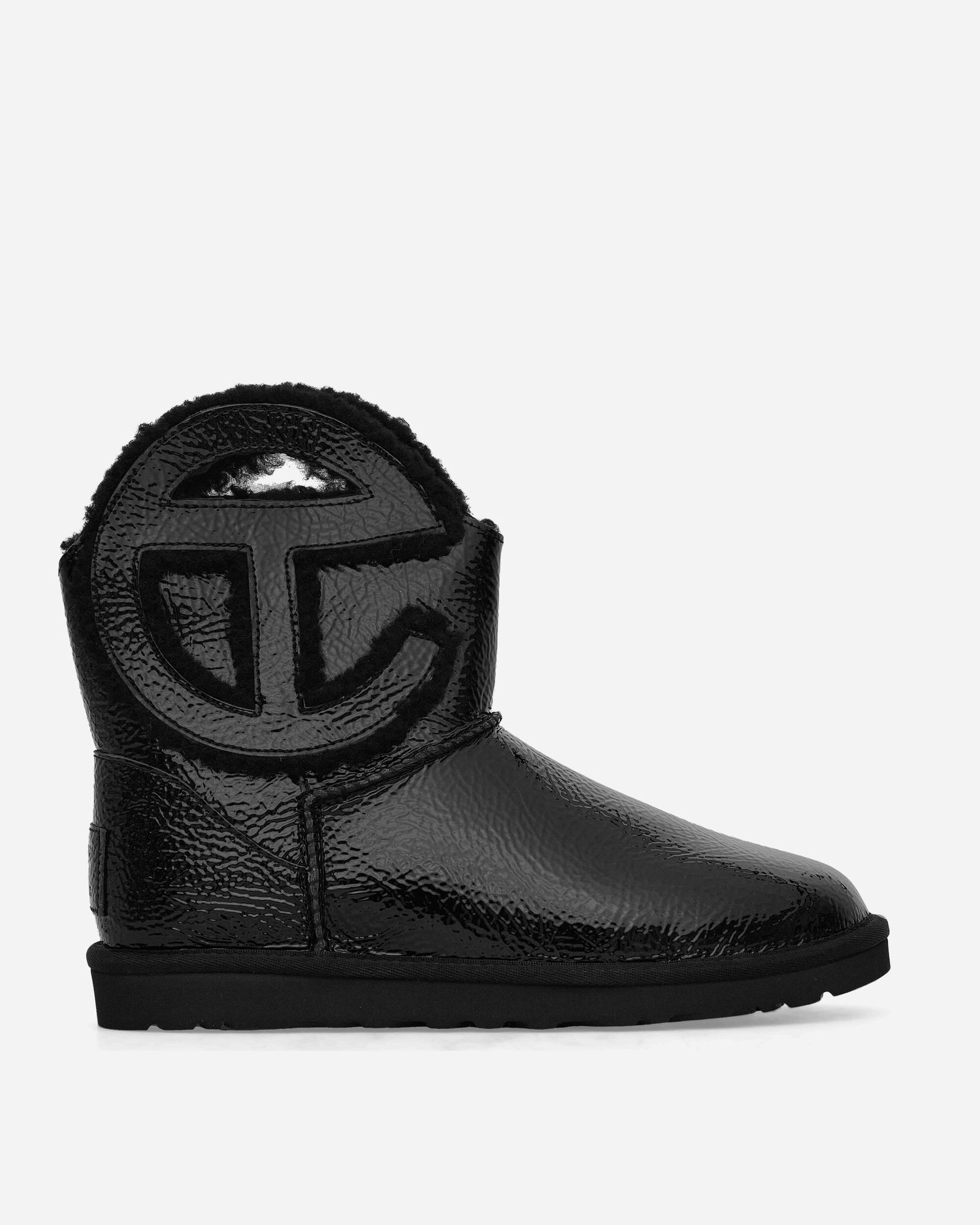 Sneakers og sko UGG Telfar Logo Mini Crinkle Leather Boots Black Sort | 1155790 BLK, 0
