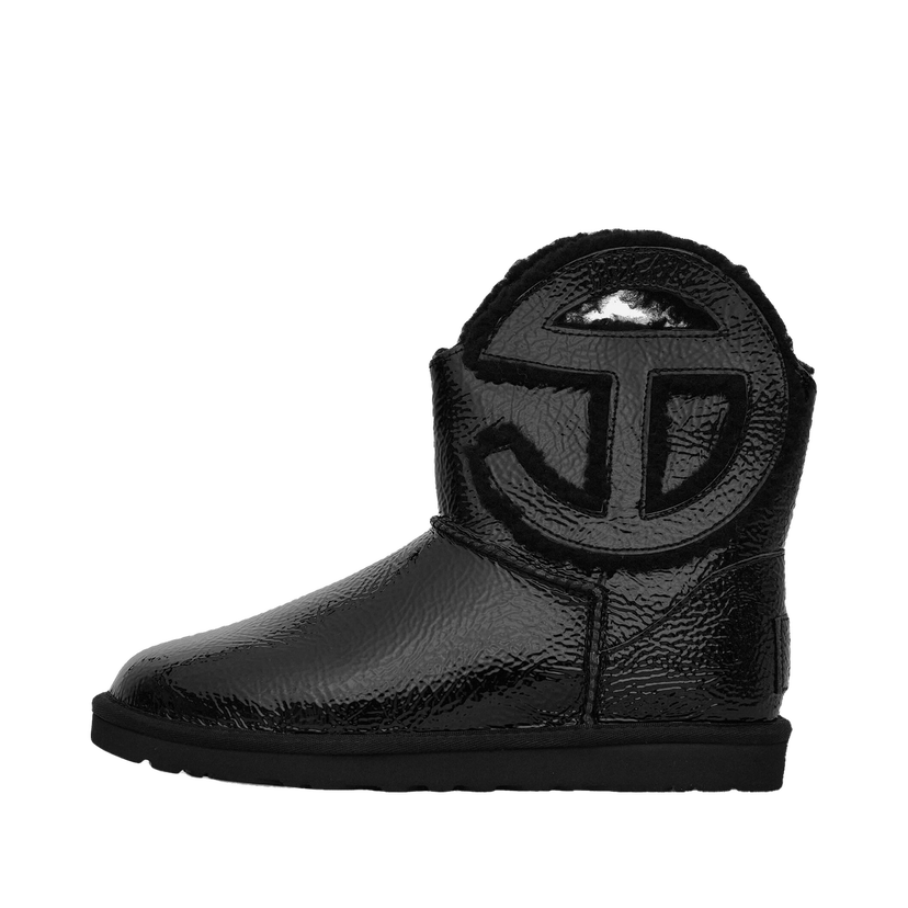 Sneakers og sko UGG Telfar Logo Mini Crinkle Leather Boots Black Sort | 1155790 BLK