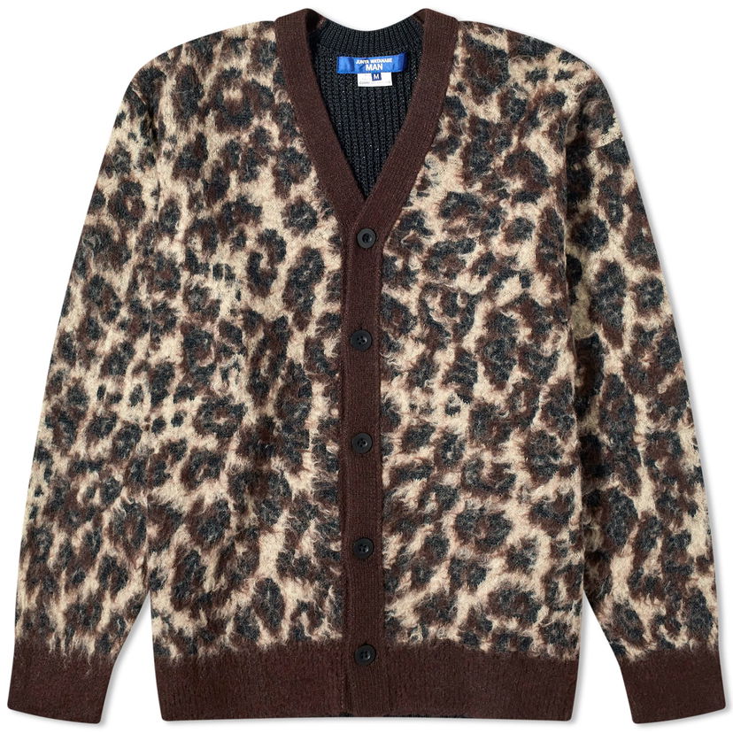 Sweater Junya Watanabe Junya Watanabe MAN Leopard Print Cardigan, Size Large Brun | WM-N006-051-1