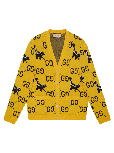 Sweater Gucci GG And Skunk Cardigan Gul | 716113 XKCL2 7218