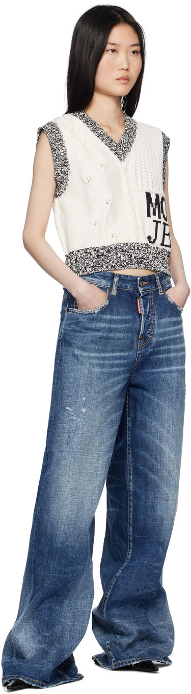 Sweater Moschino Moschino Jeans Urban Knit Vest Hvid | 251K10886, 3