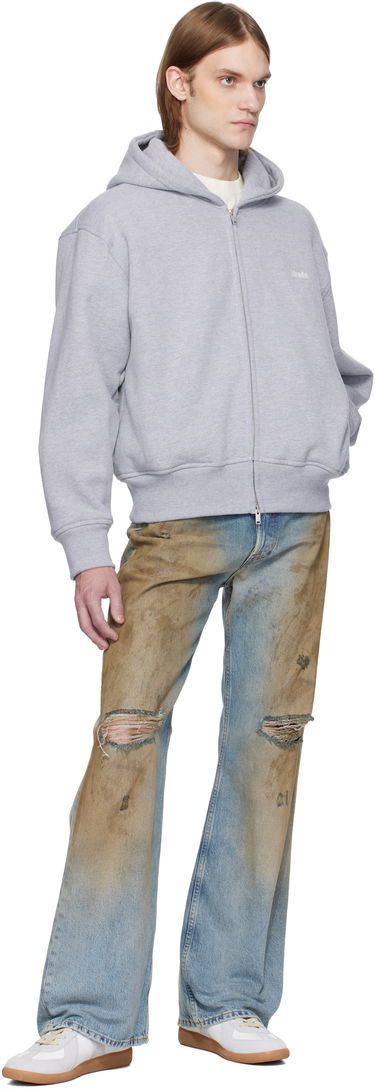 Sweatshirt Rhude Rhude Classique Full-Zip Hoodie Grå | RHSS25HO01229, 3