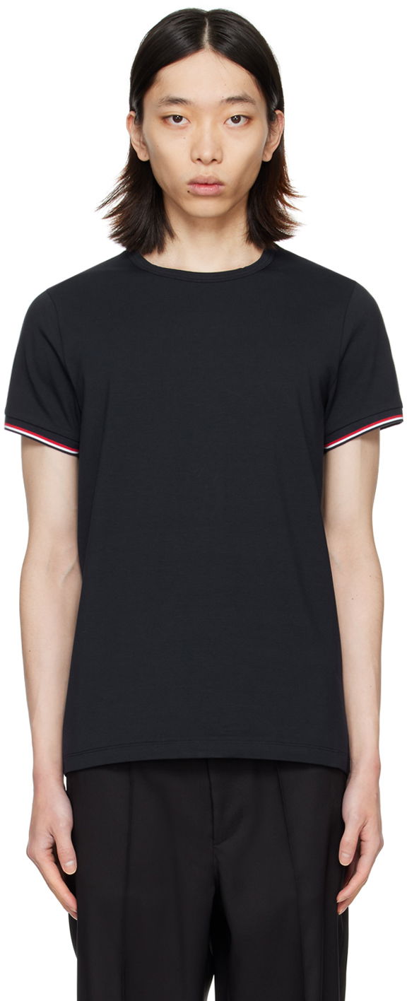 T-shirt Moncler Striped T-Shirt Mørkeblå | J10918C7160087296, 0