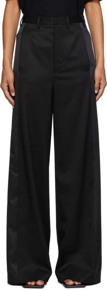 Bukser Maison Margiela MM6 Maison Margiela Tailored Wool Wide-Leg Trousers Sort | S52KA0541 S47848, 0