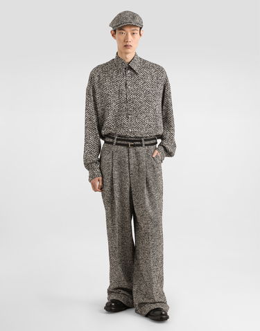 Skjorte Dolce & Gabbana Dolce & Gabbana Bouclé Print Chiffon Shirt Flerfarvet | G5NT3TIS1ZMHH5QR, 1