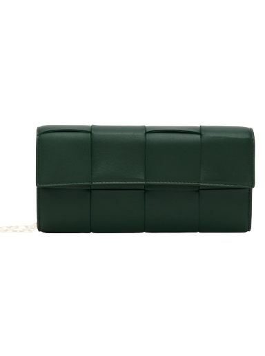 Håndtaske Bottega Veneta Intreccio Cassette Chain Bag Grøn | 730539 VCQC4