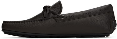 Sneakers og sko BOSS BOSS Grained Leather Driver Sole Loafers Brun | 50536247, 2