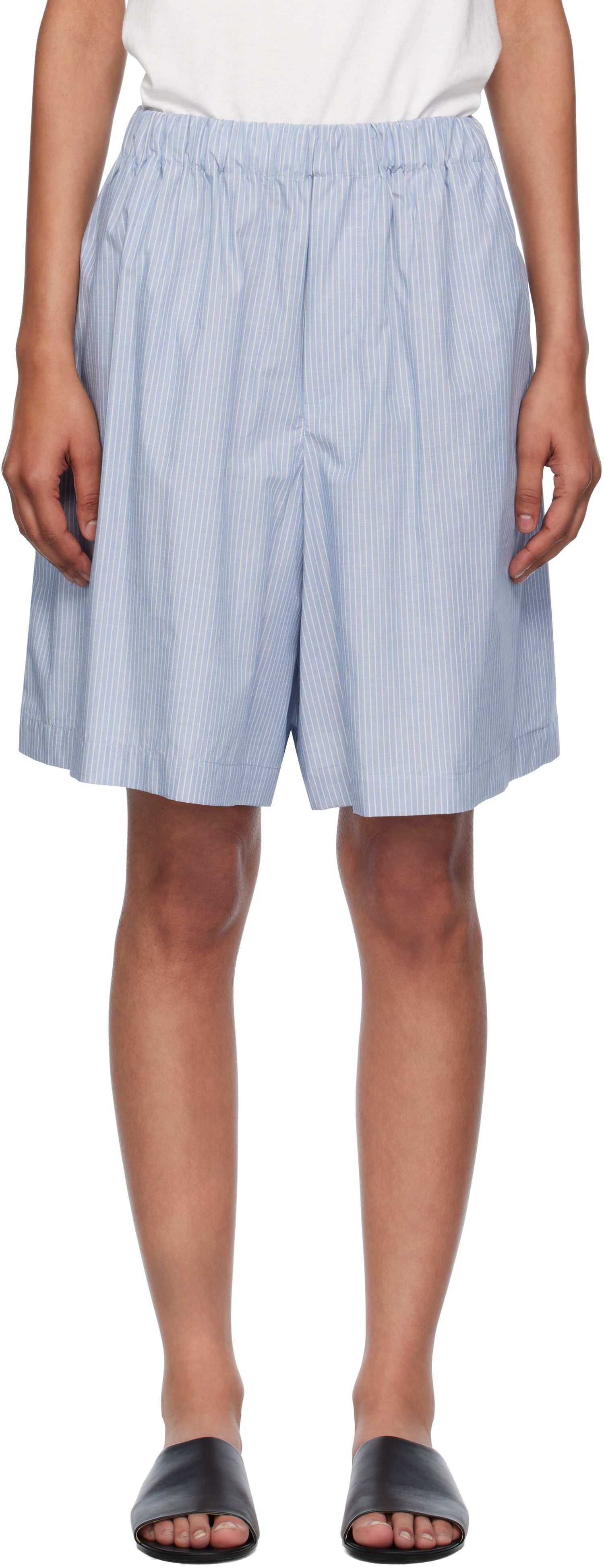 Shorts Baserange Baserange Claude Striped Relaxed Shorts Blå | SSCL-PO-AU25, 0