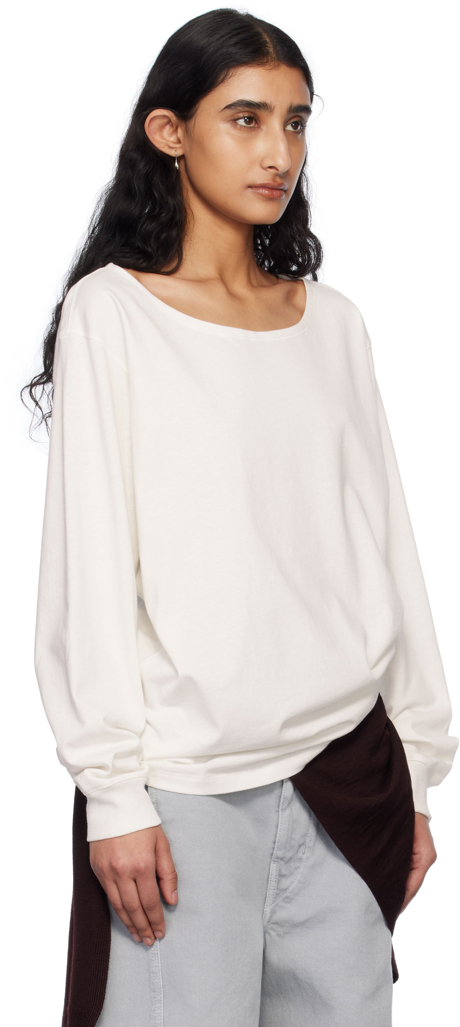 Sweater LEMAIRE Lemaire Wide Neck T-Shirt Hvid | TO1349 LJ1010, 1