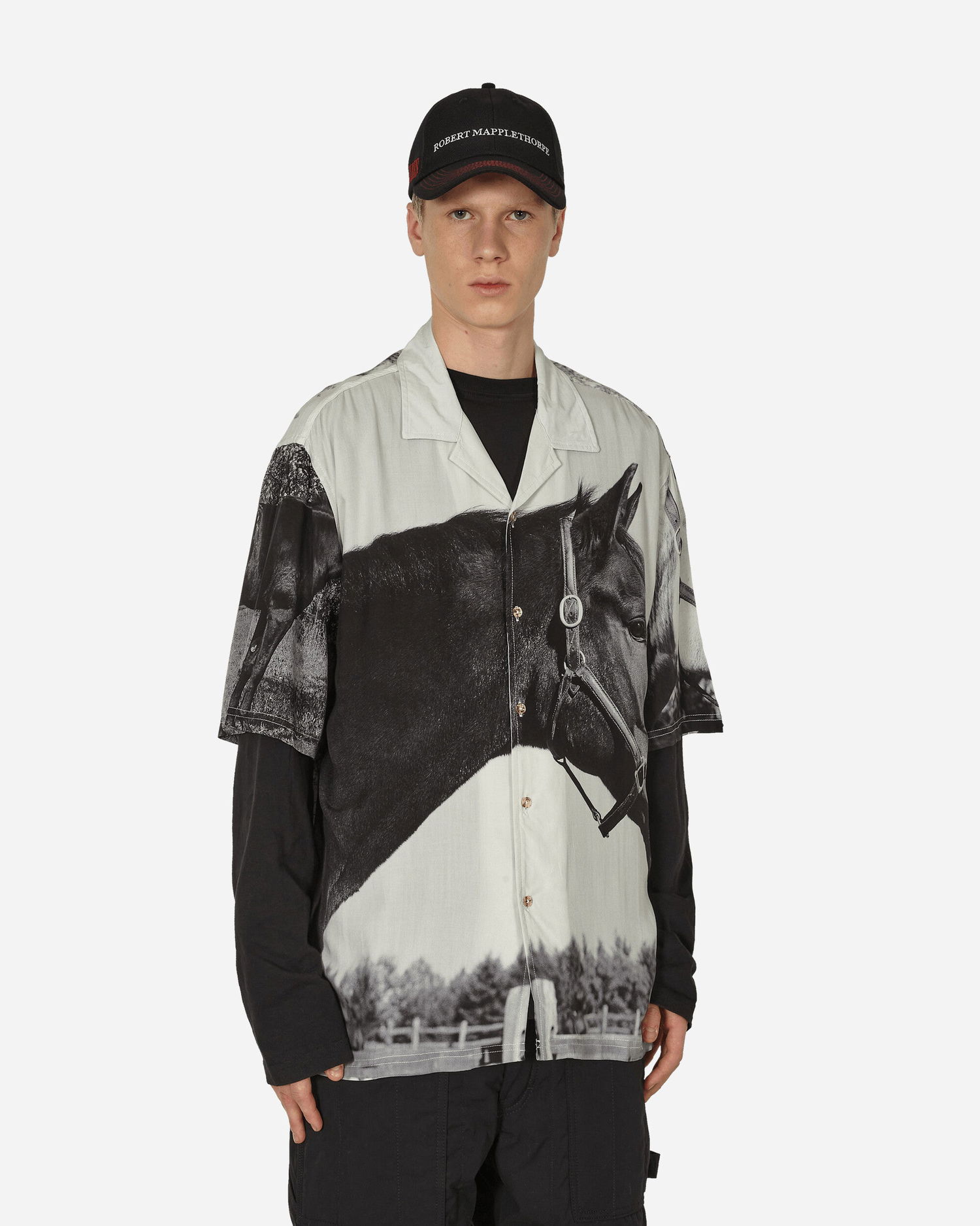 Skjorte Pleasures Robert Mapplethorpe Horses Button Down Shirt Hvid | P23W011 WHITE, 1