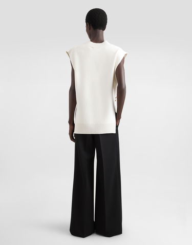 Sweater Dolce & Gabbana Wool V-Neck Vest With Embroidered Logo And Jeweled Buttons Hvid | GXT29ZJCVWRW0111, 2
