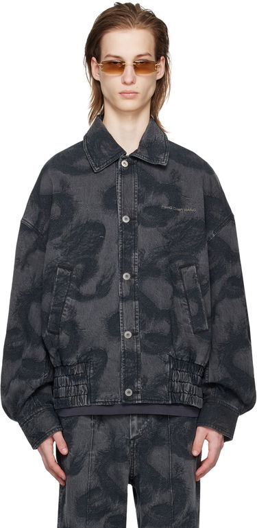 Jakke Feng Chen Wang Feng Chen Wang Dragon Print Denim Jacket Grå | FUS17JK11, 0