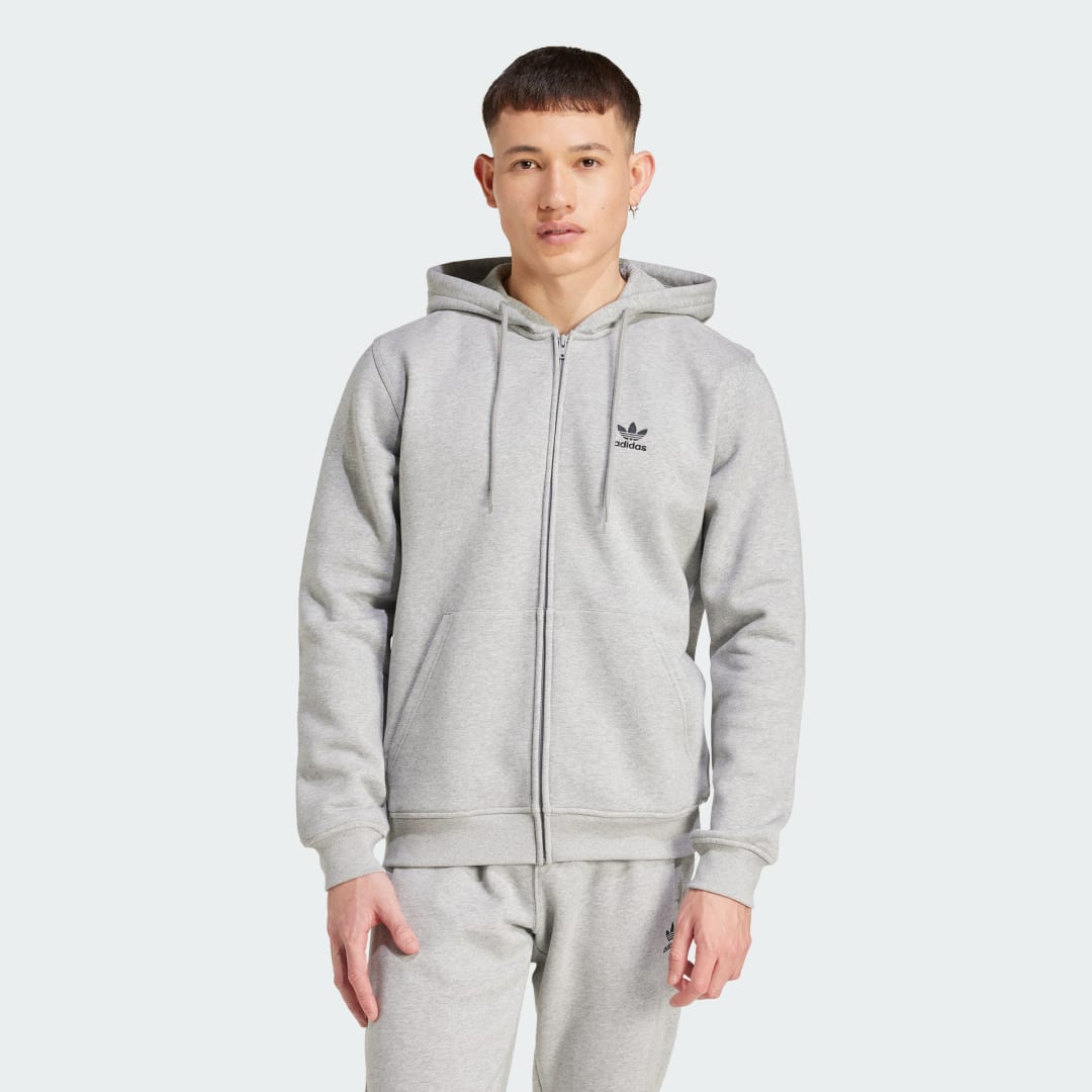 Sweatshirt adidas Performance Trefoil Essentials Full-Zip Grå | IY7354, 0