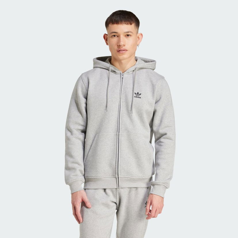 Sweatshirt adidas Performance Trefoil Essentials Full-Zip Grå | IY7354