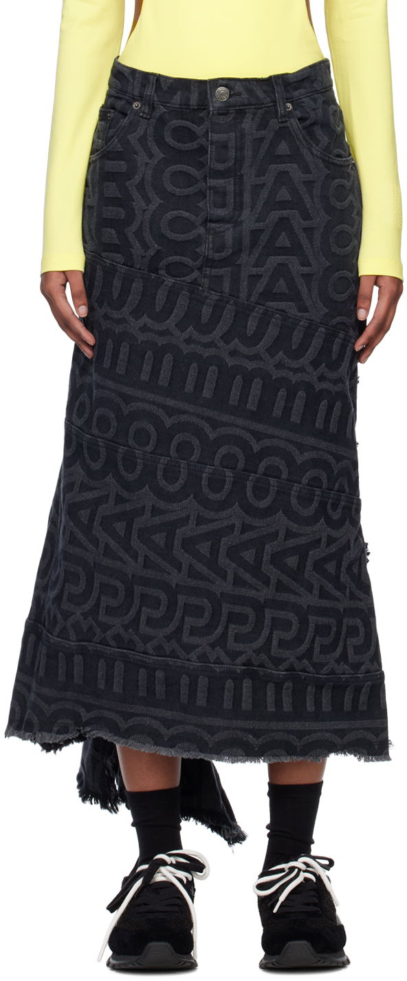 Nederdel Marc Jacobs Marc Jacobs 'The Monogram' Midi Denim Skirt Sort | D115C14RE22
