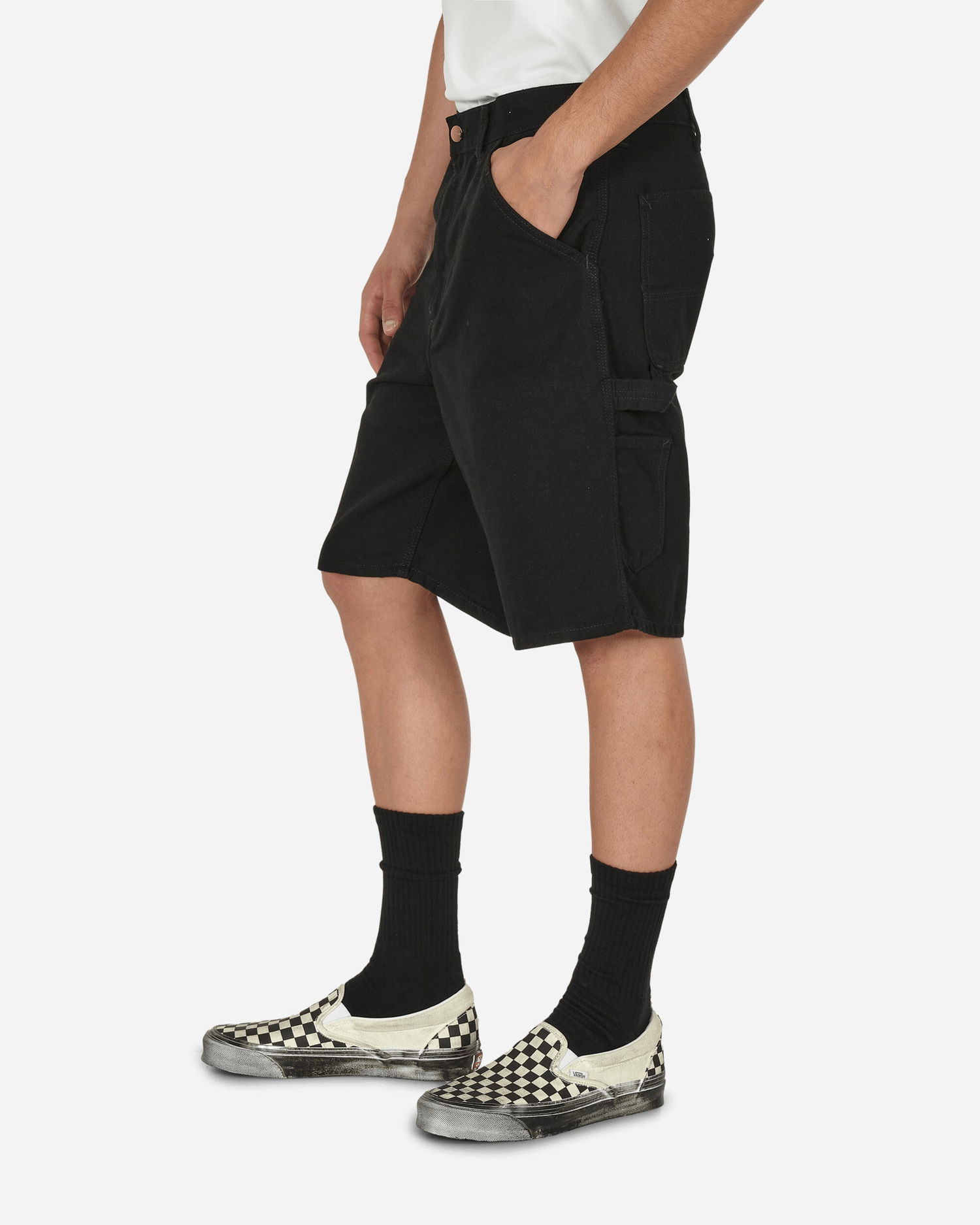 Bukser og jeans Carhartt WIP Single Knee Short black Rinsed Grøn | I027942_89_02, 1