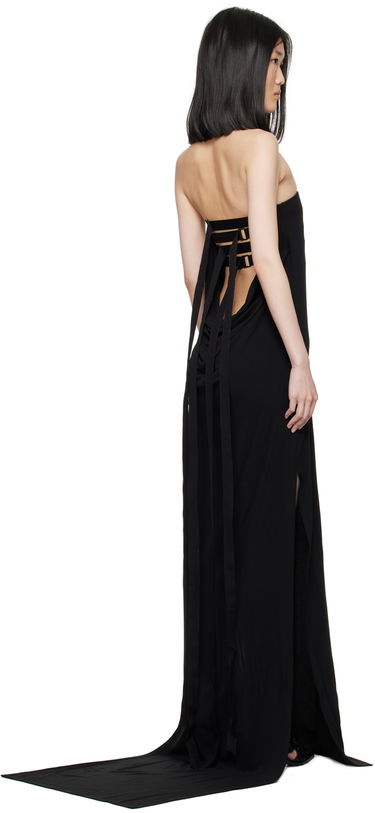 Kjole Ann Demeulemeester Strapless Maxi Dress Sort | 2401-W-JDR30-FA433-099, 2