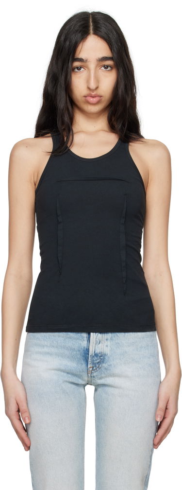 Tanktop Maison Margiela MM6 Maison Margiela Heavy Cotton Jersey Tank Top Sort | S62NL0051 M20108, 0