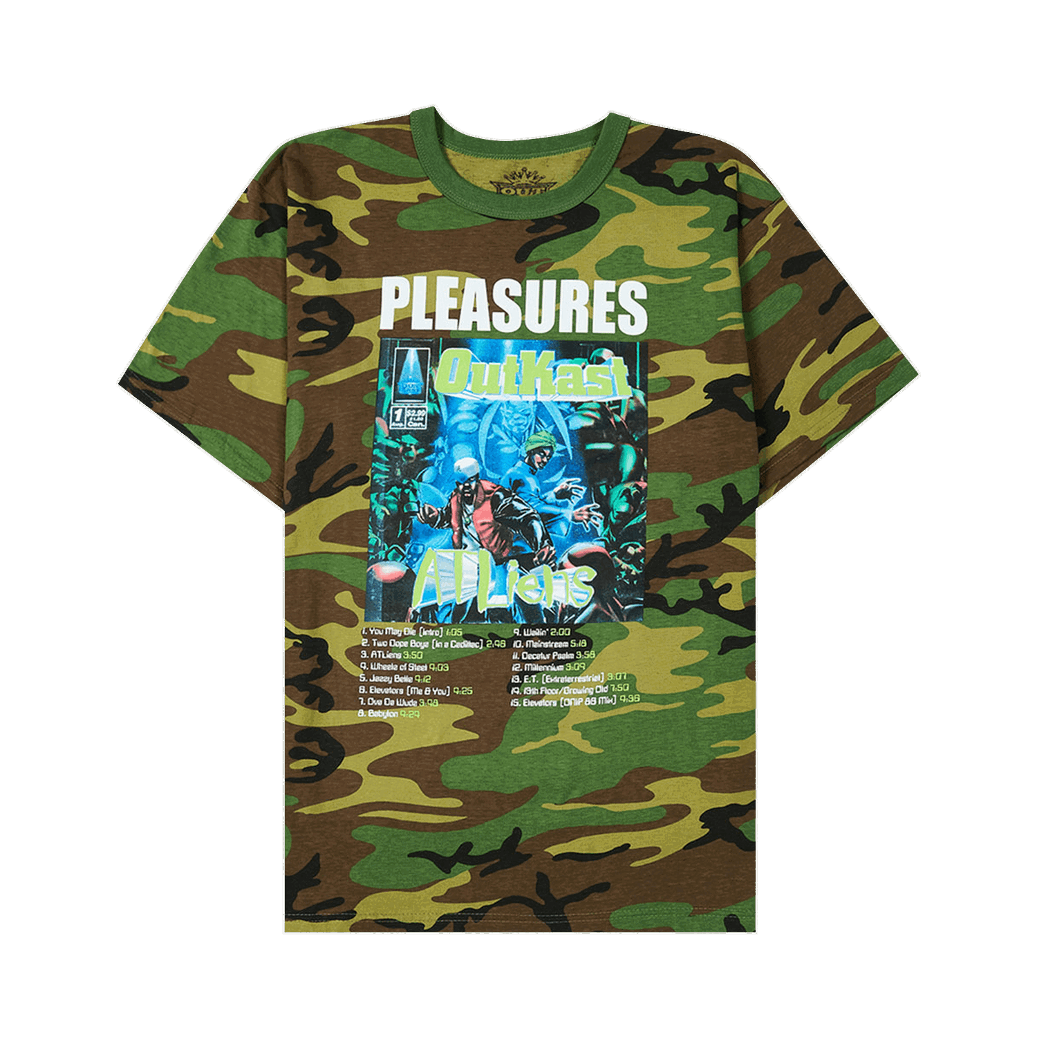 T-shirt Pleasures Atliens T-Shirt Flerfarvet | P22SP040 CAMO, 0