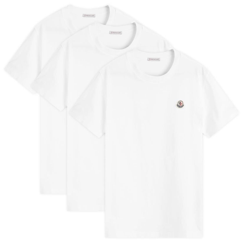T-shirt Moncler Pack of 3 Lightweight Cotton Jersey T-Shirts White Large Hvid | 8C000-26-829H8-001