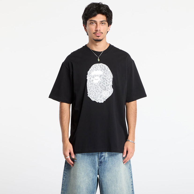 T-shirt BAPE Wild Leopard Pattern Ape Head Relaxed Fit T-Shirt Sort | 001TEL801306MBLK