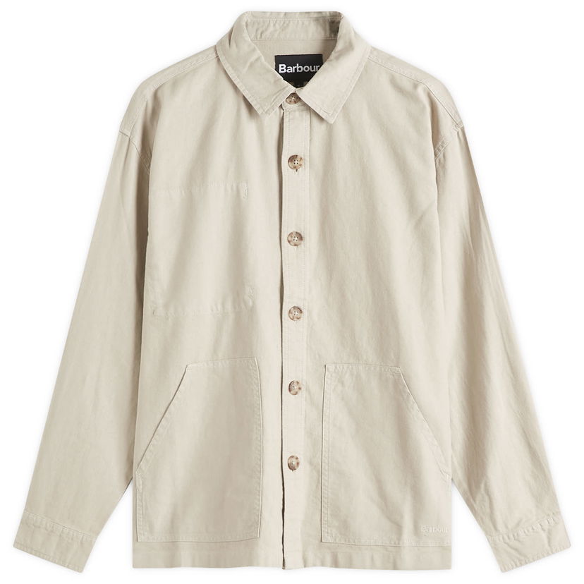Skjorte Barbour Men's Heritage+ Linen Blend Overshirt, Size Large Beige | MOS0421GY18