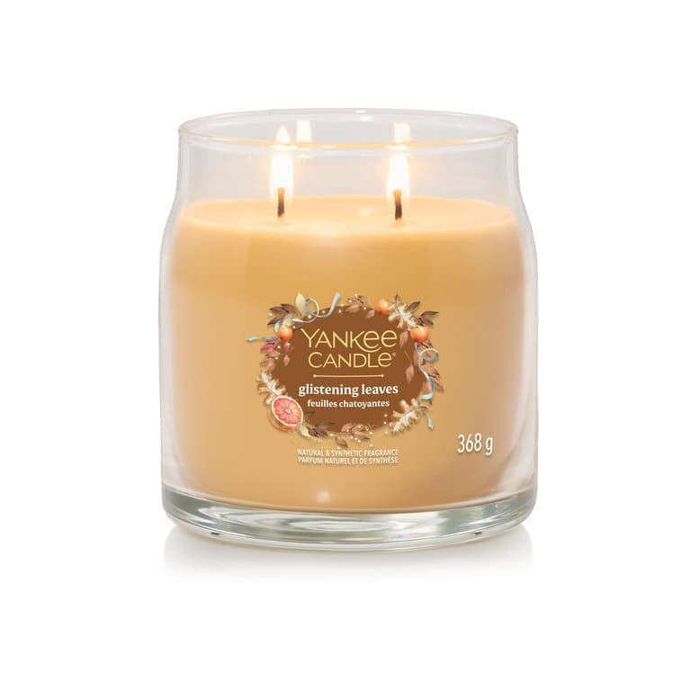 Stearinlys Yankee Candle Signature Medium Jar 2 Wicks Glistening Leaves 368 g Orange | 43498